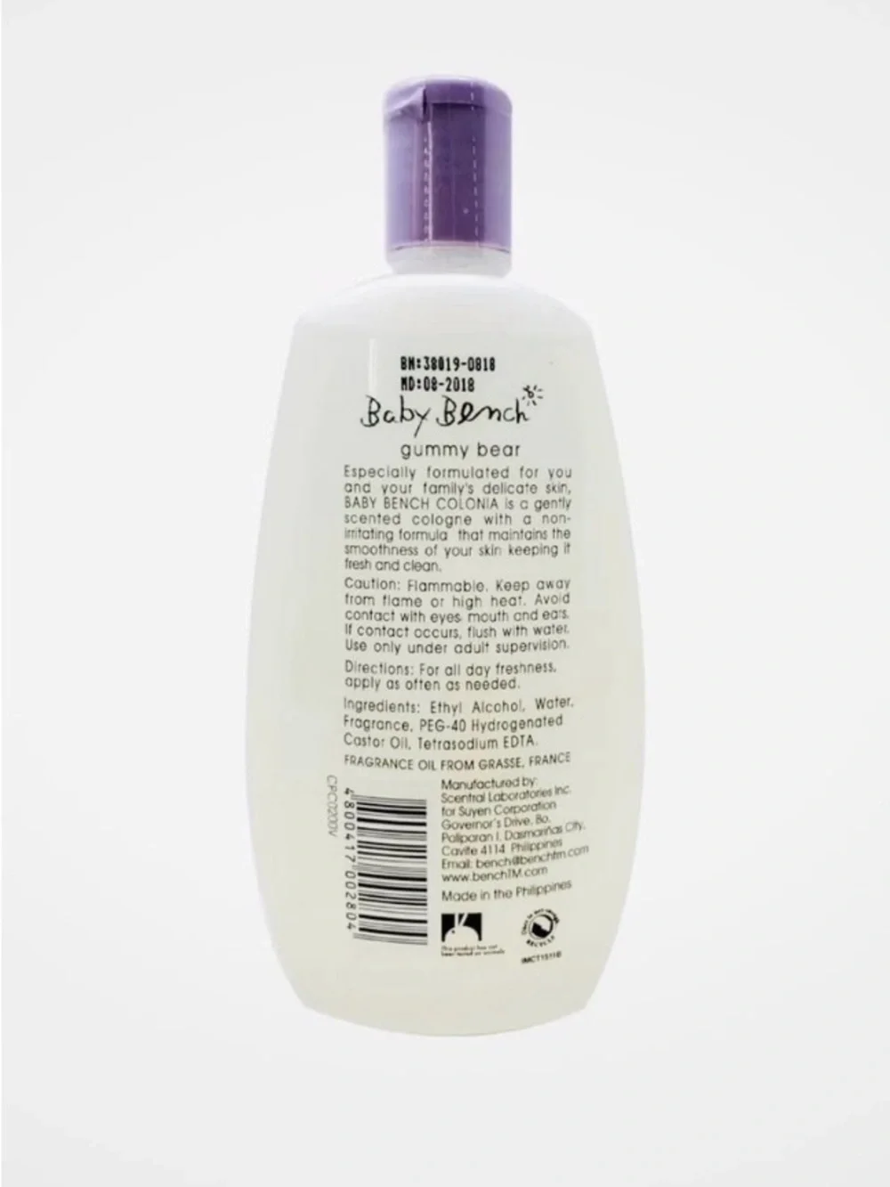 Bench Baby Colonia Gummy Bear - Purple Cap and Light Purple Label